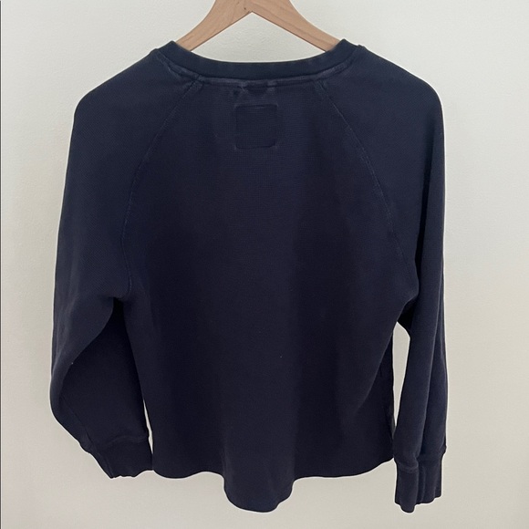 Iron & Resin Waffle Knit Henley Navy Blue Size Medium - Picture 5 of 6